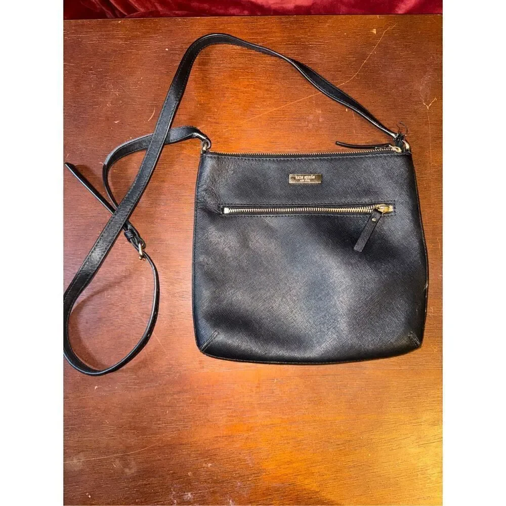 Kate spade black leather crossbody